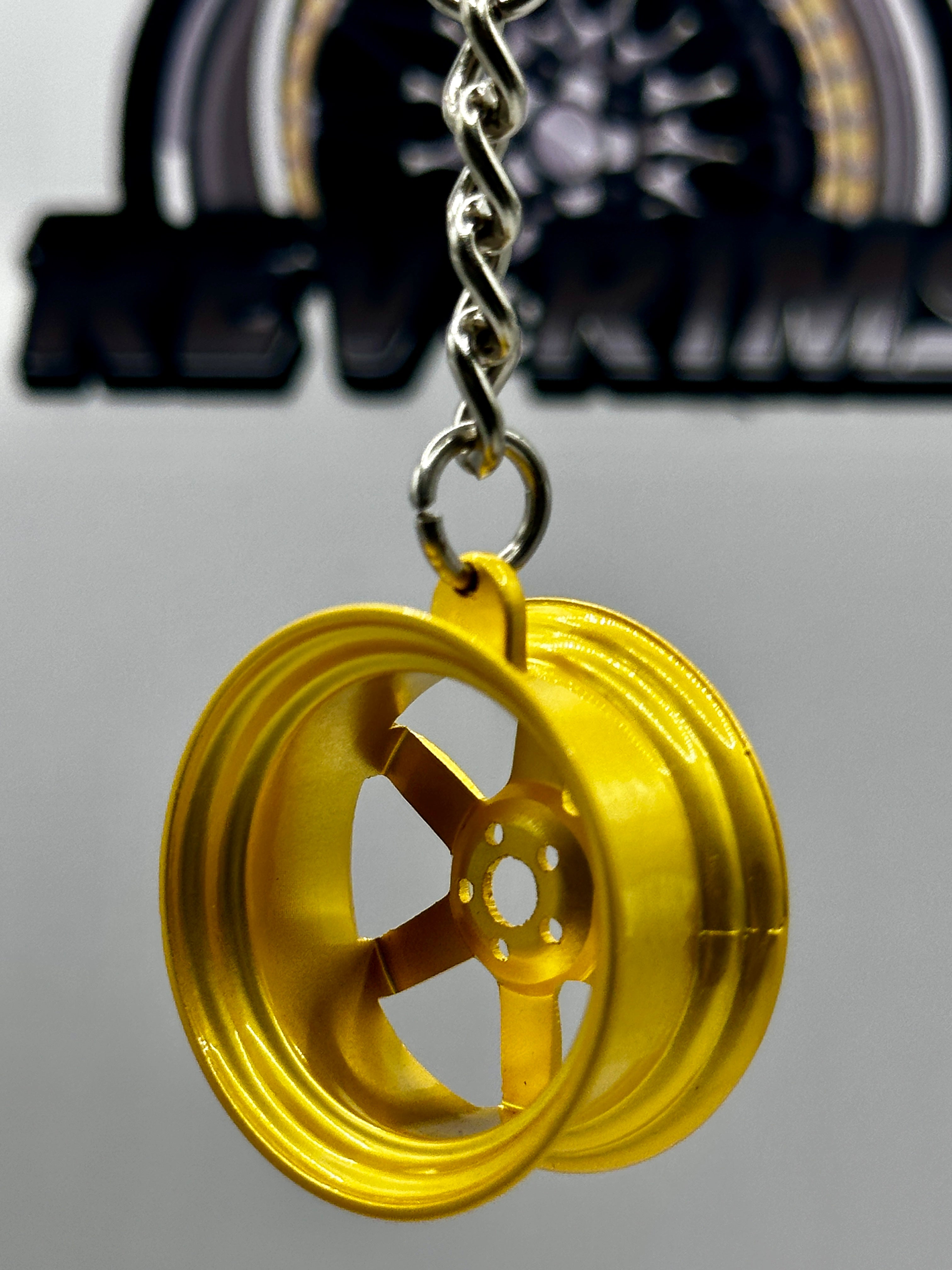 Wheel Key Ring Sport Matt Gold