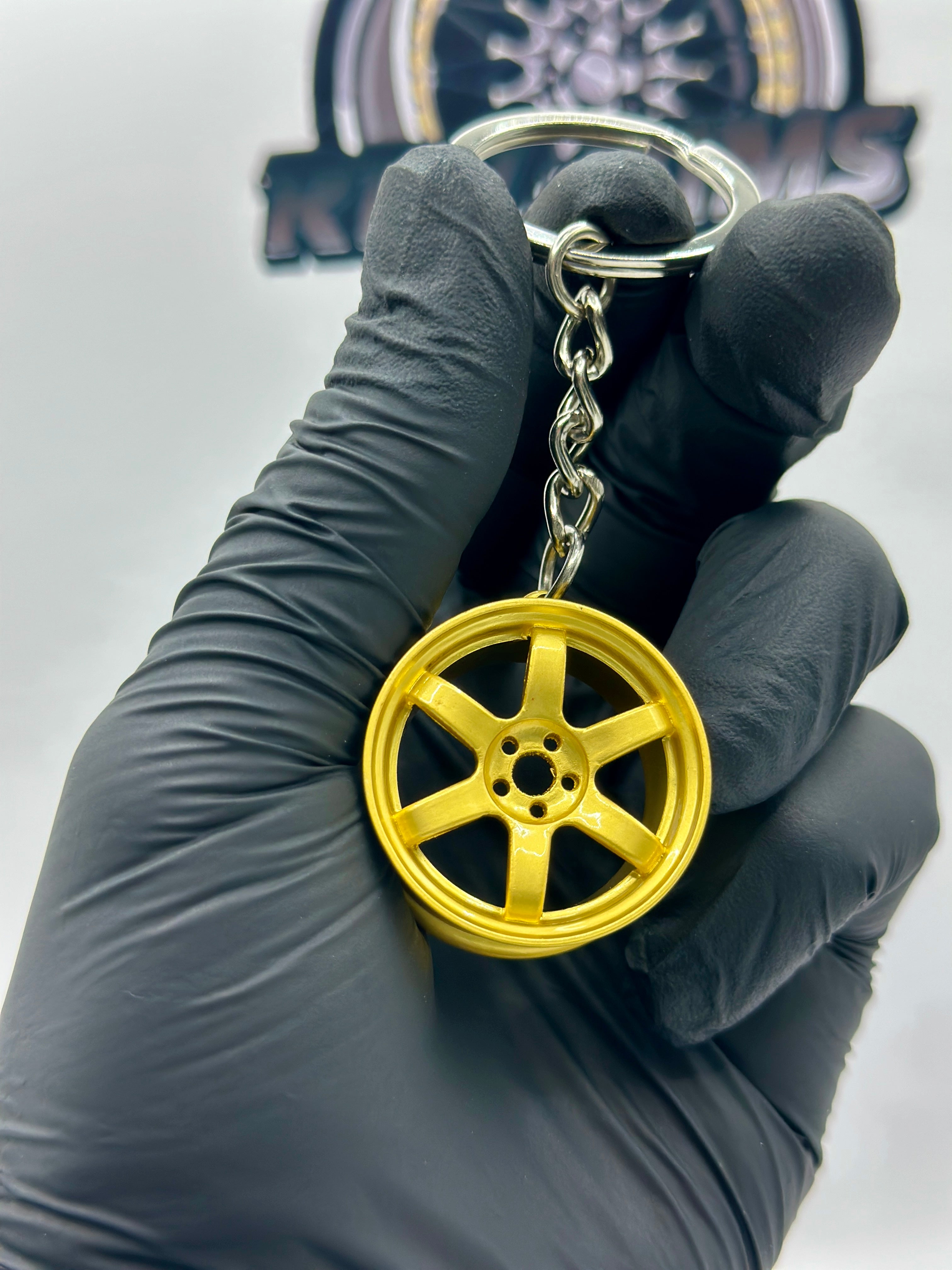 Wheel Key Ring Sport Matt Gold