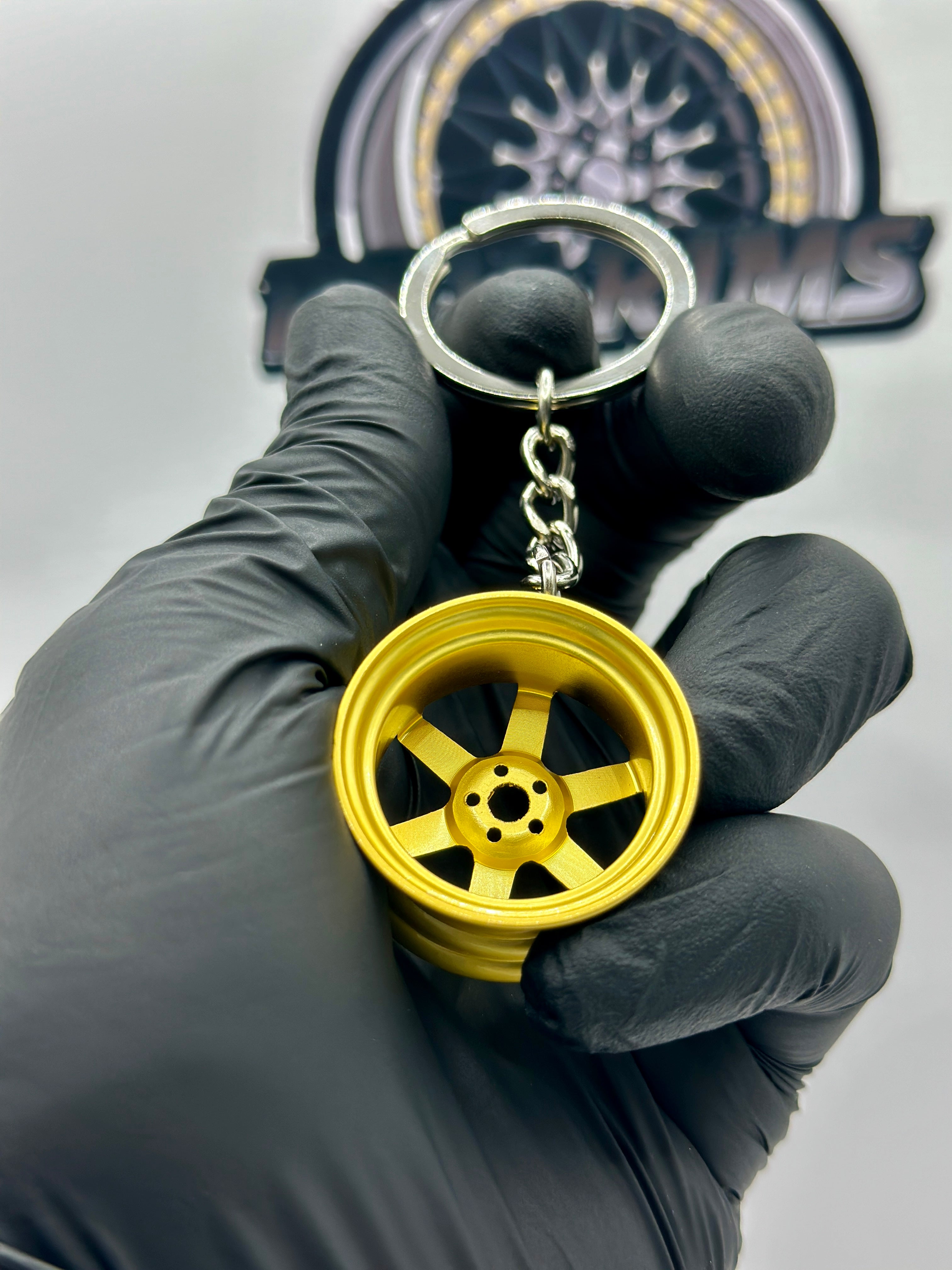 Wheel Key Ring Sport Matt Gold