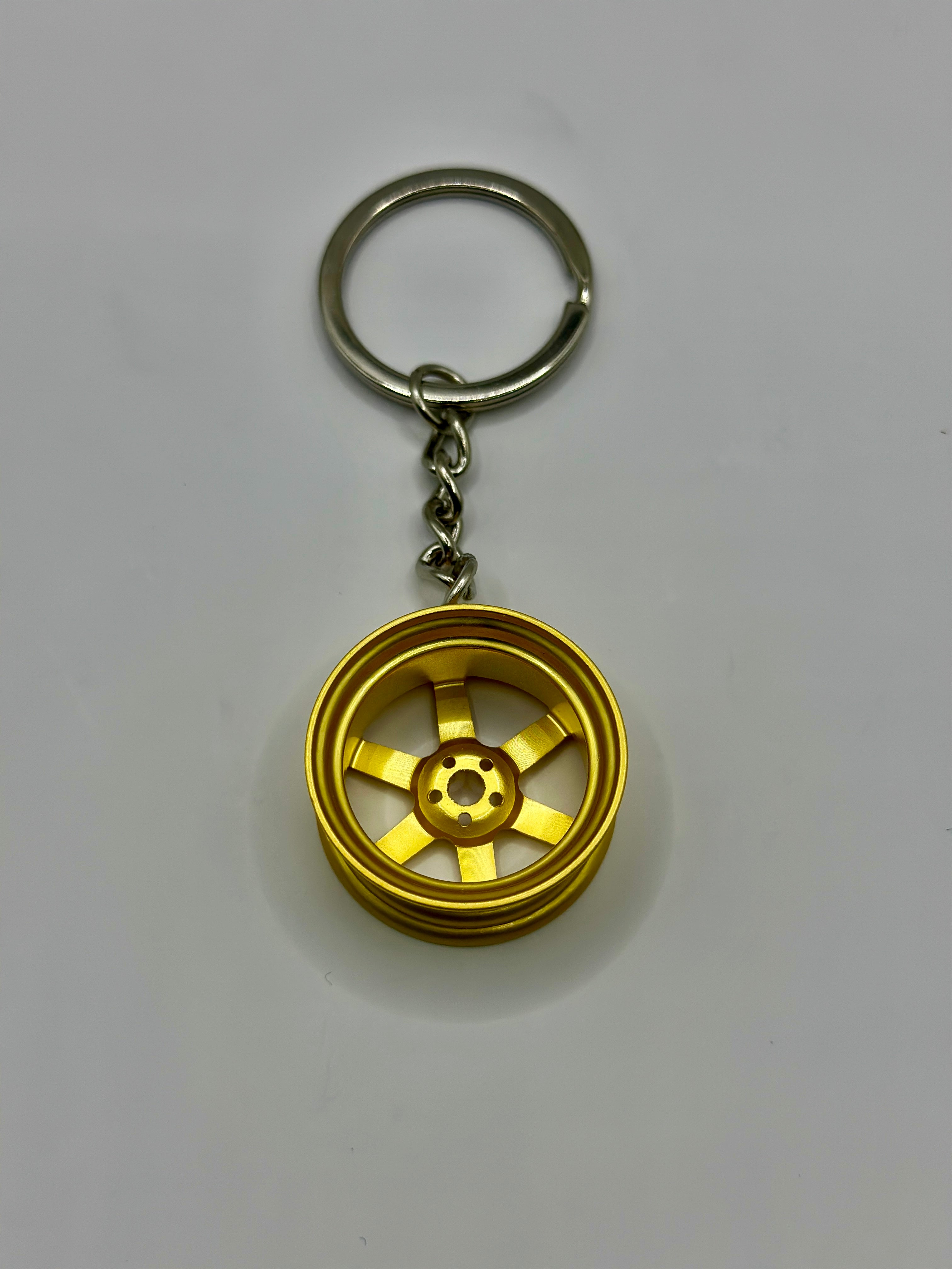 Wheel Key Ring Sport Matt Gold