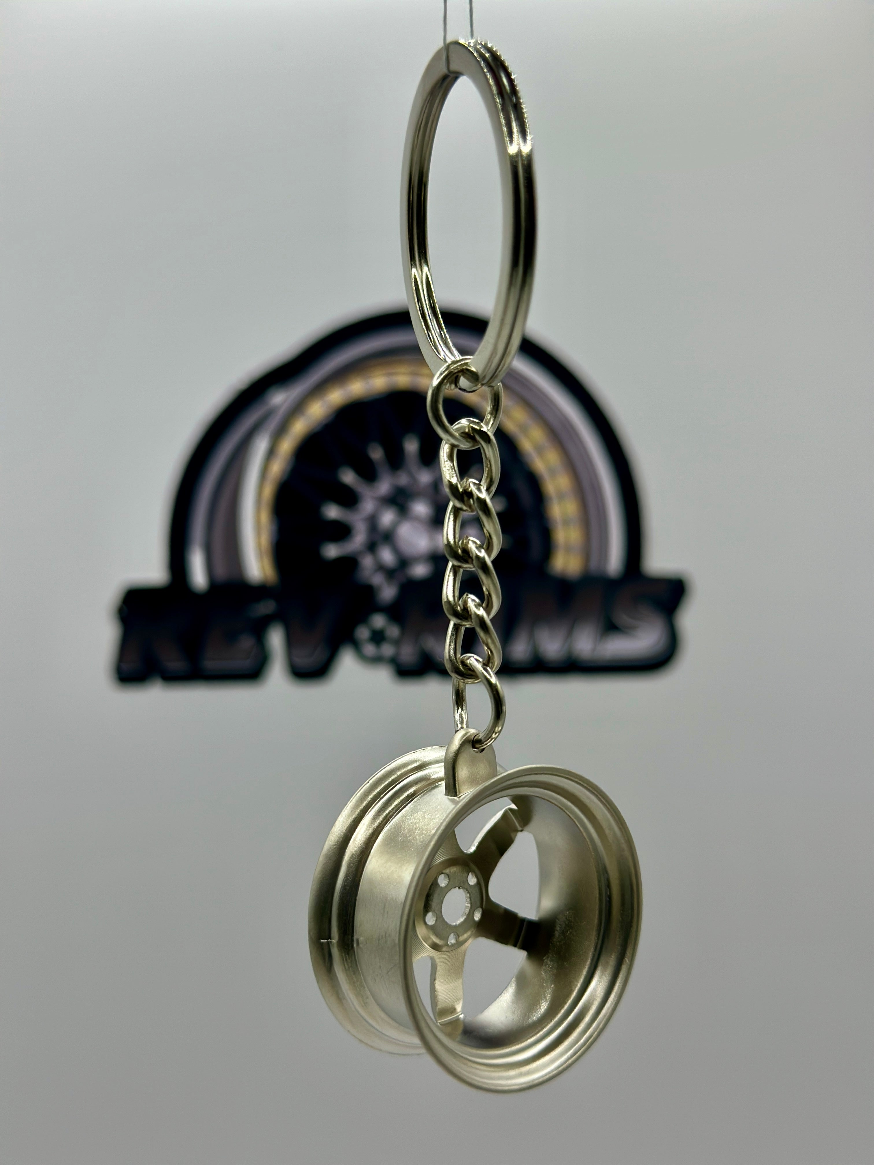 Wheel Key Ring Sport Silver Zinc