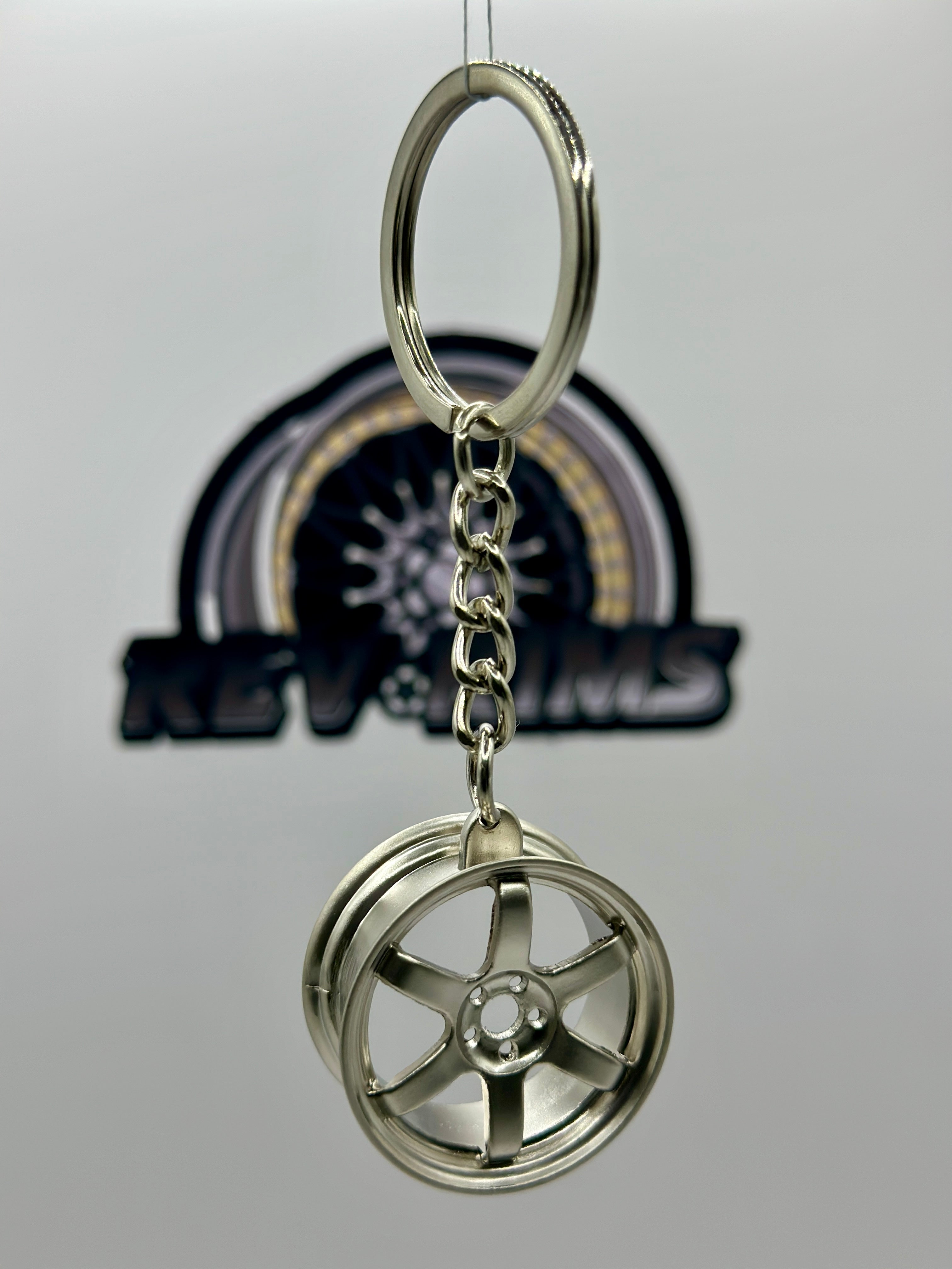 Wheel Key Ring Sport Silver Zinc