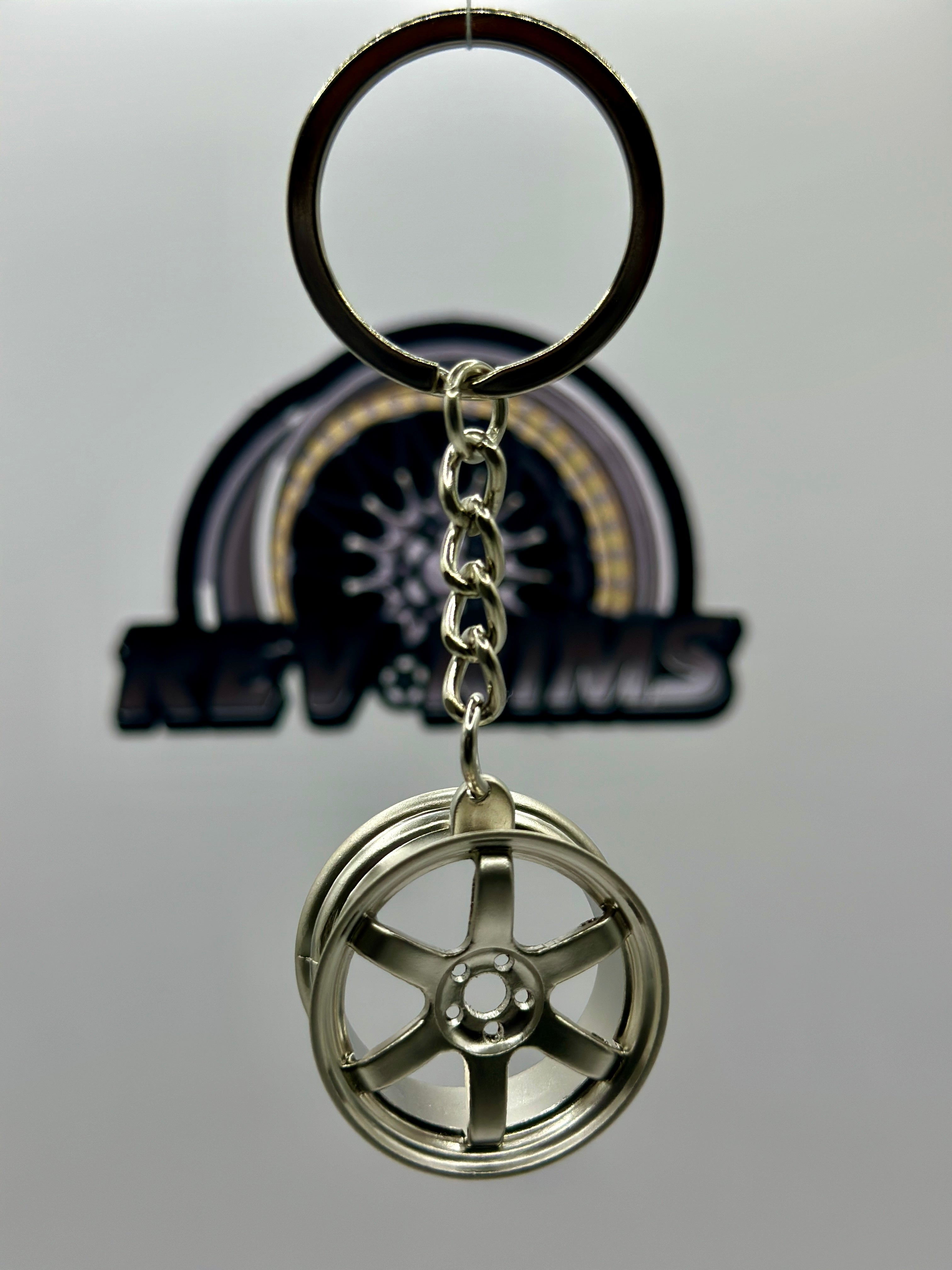 Wheel Key Ring Sport Silver Zinc