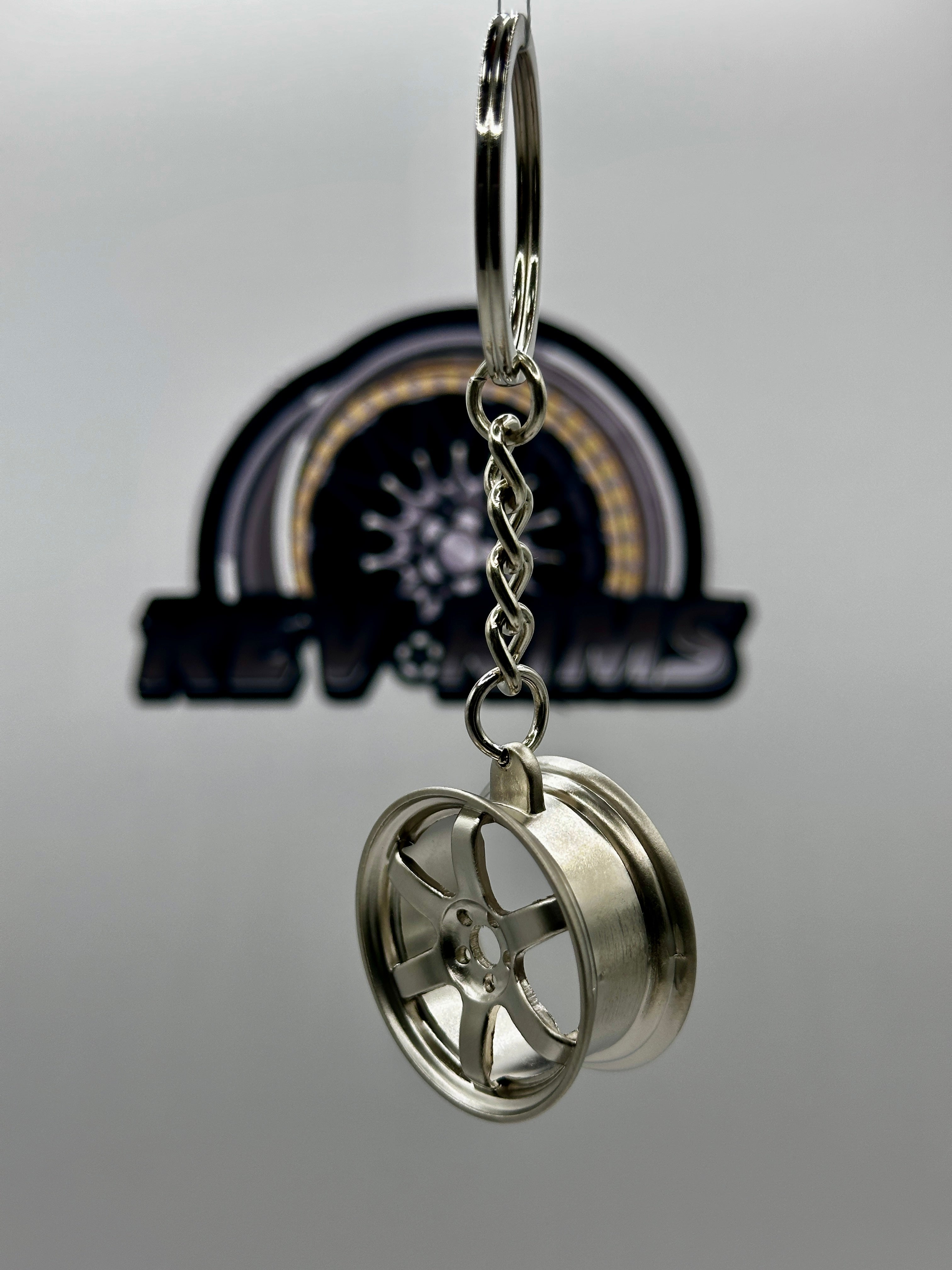 Wheel Key Ring Sport Silver Zinc