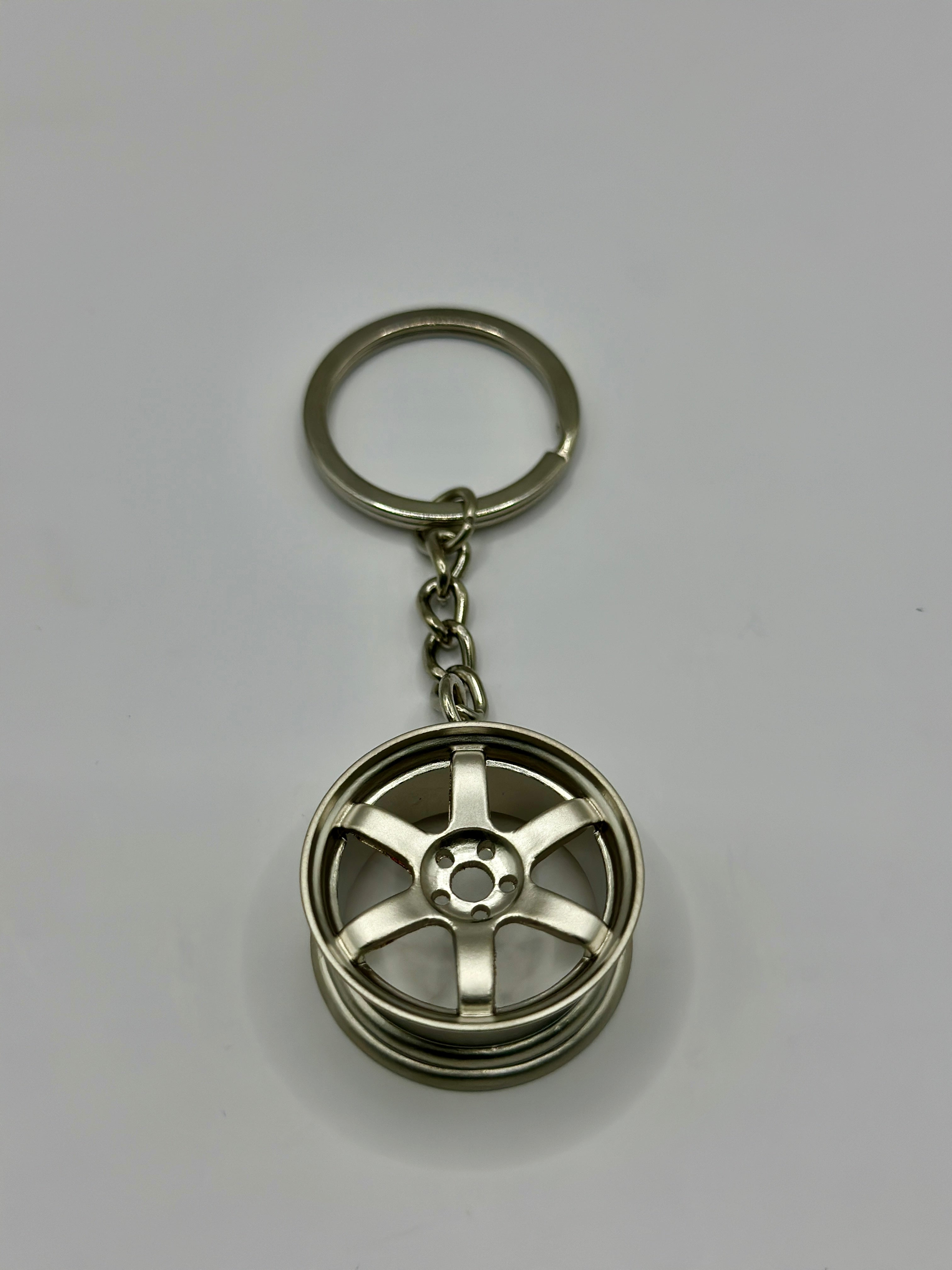 Wheel Key Ring Sport Silver Zinc