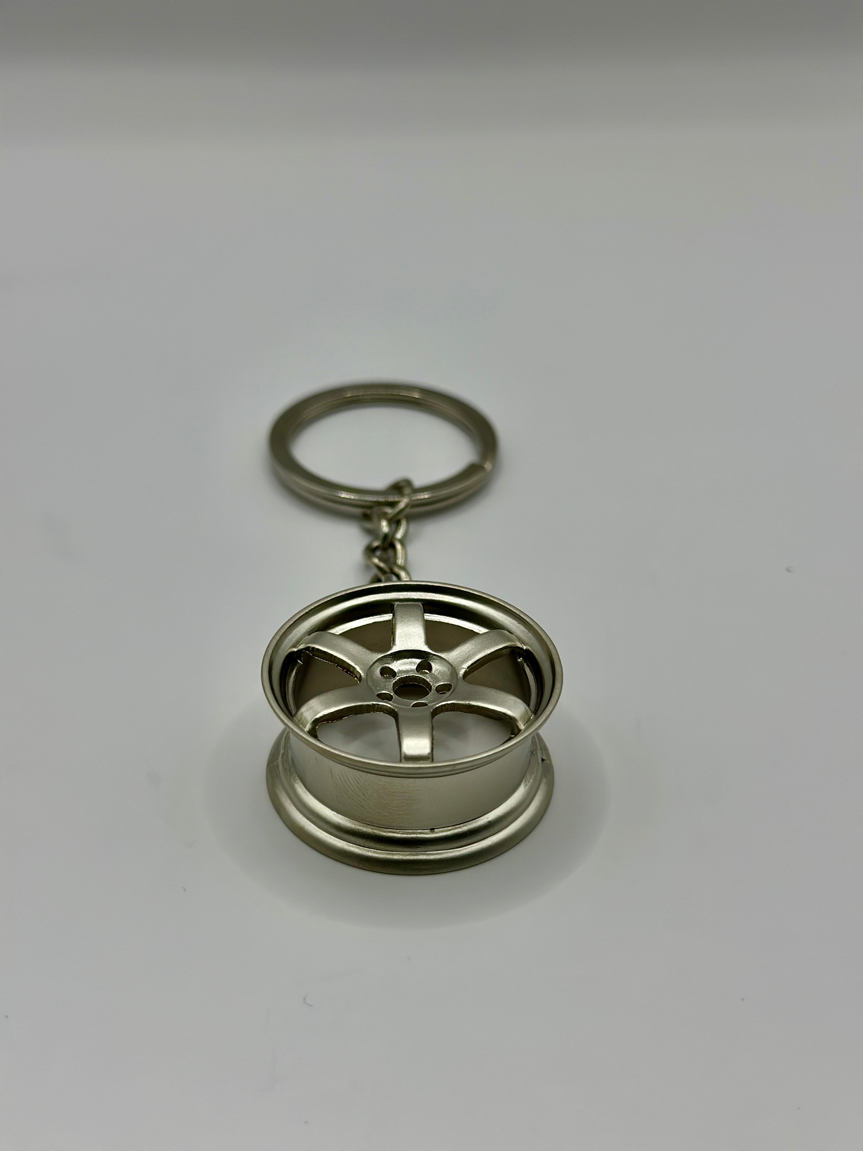 Wheel Key Ring Sport Silver Zinc