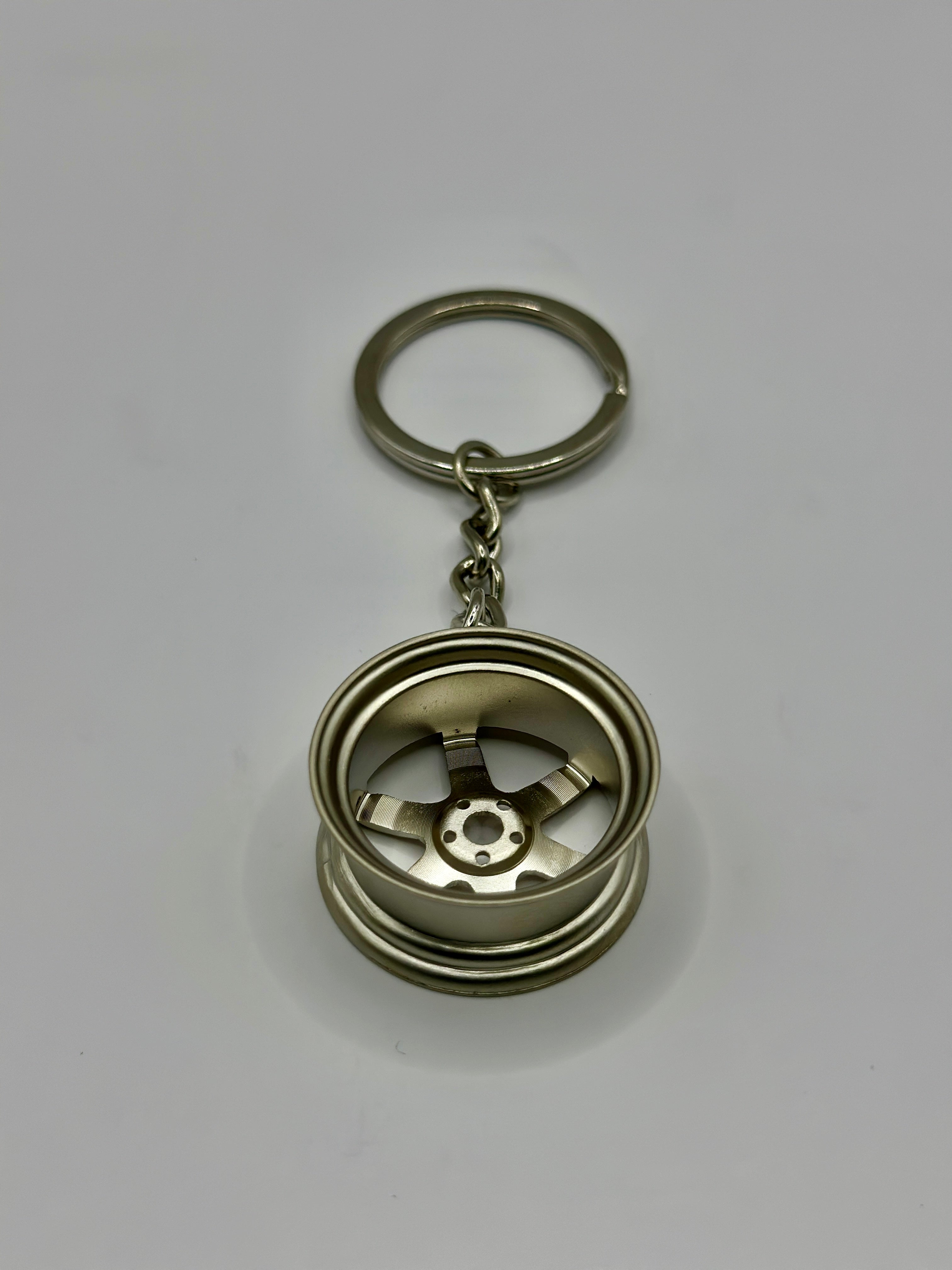 Wheel Key Ring Sport Silver Zinc