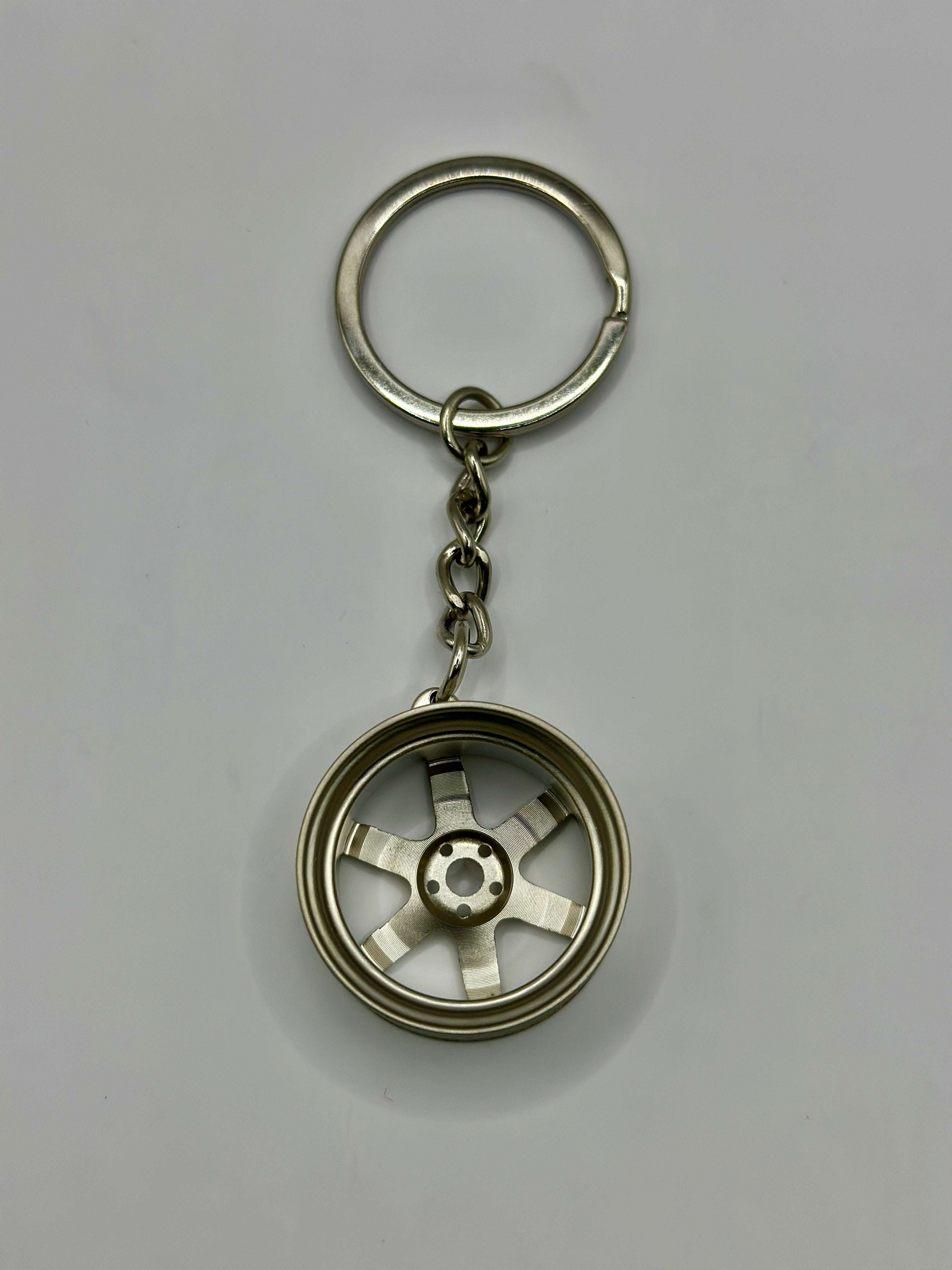 Wheel Key Ring Sport Silver Zinc