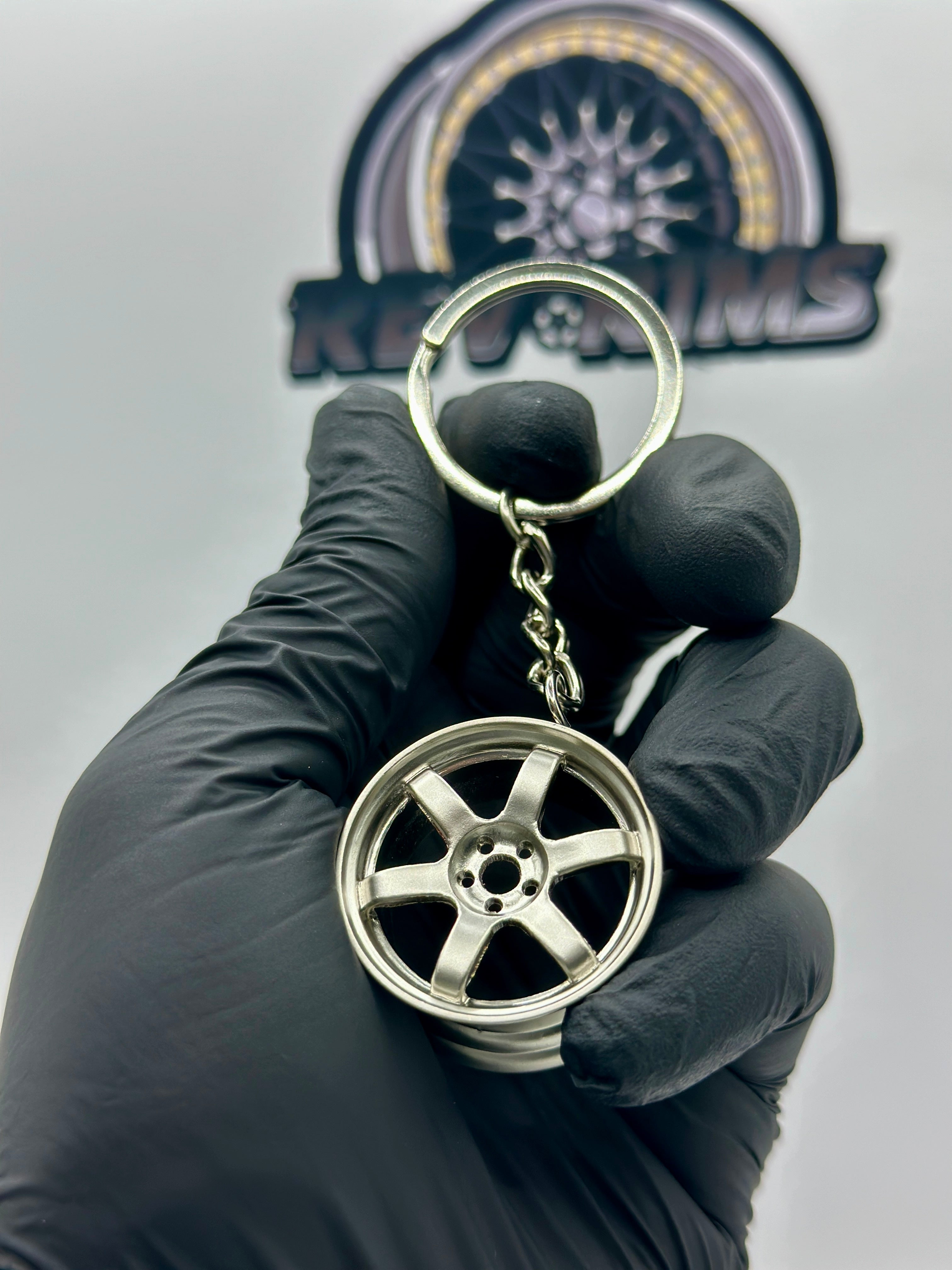 Wheel Key Ring Sport Silver Zinc