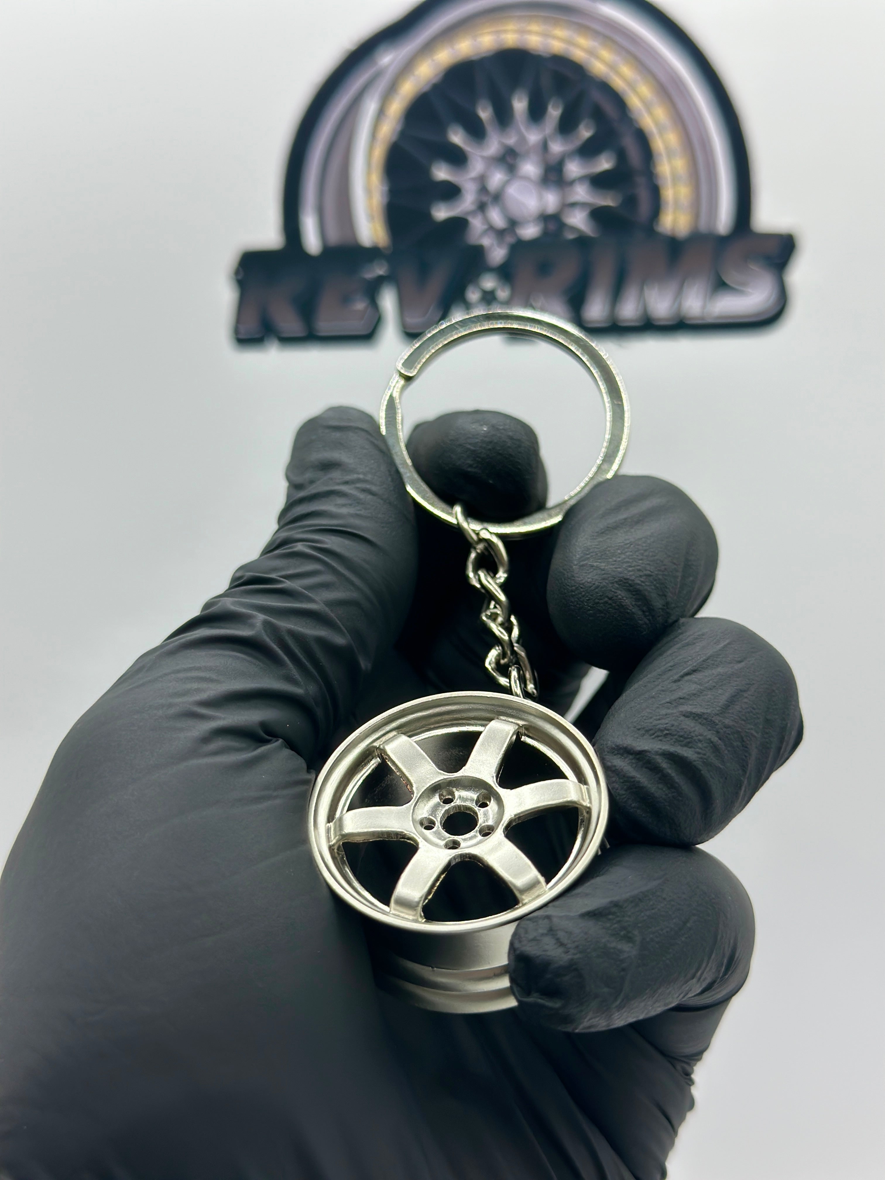 Wheel Key Ring Sport Silver Zinc